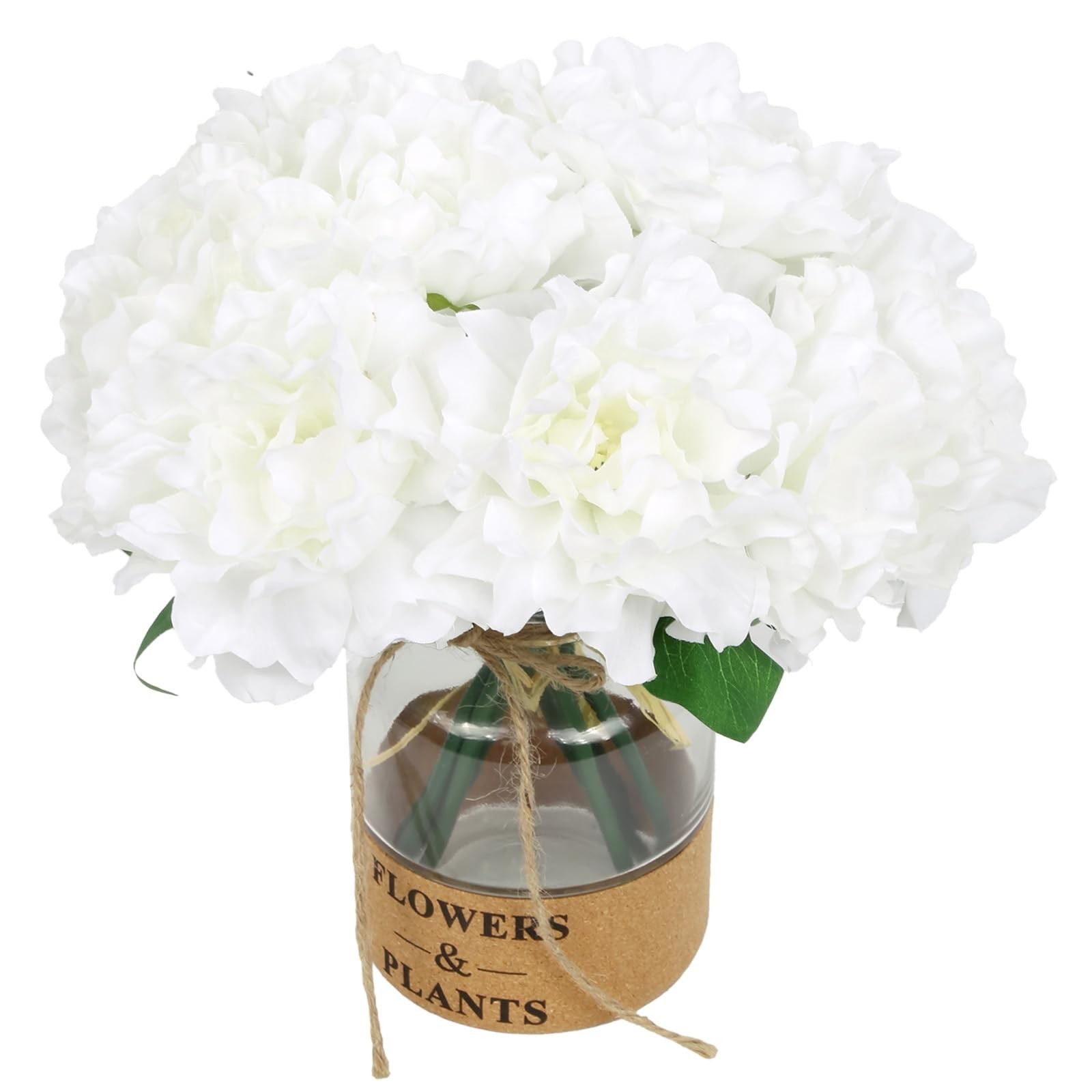 10Pcs Fake Silk Peony Artificial Flowers Bouquets 2 Bundles White Flowers Fak…