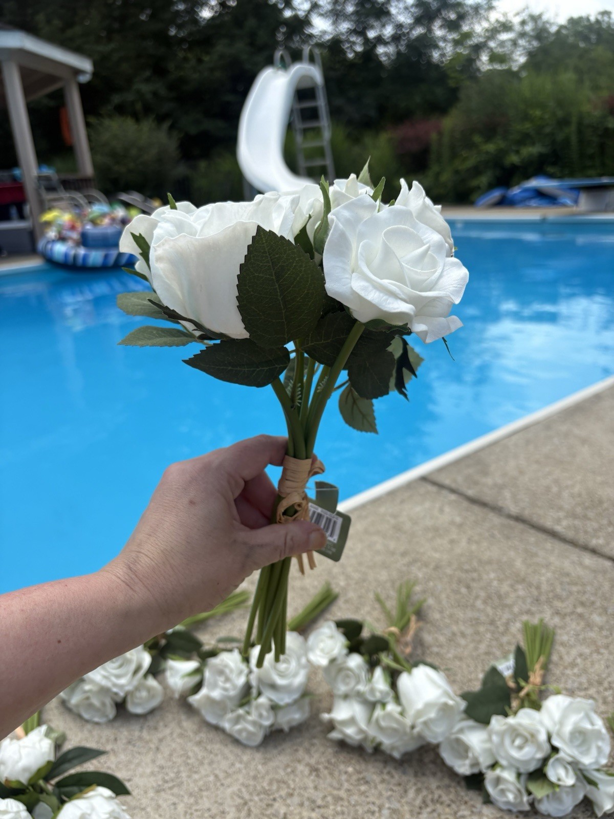 Roses Peony White Real Touch Artificial Flowers with Stems 8 Bouquets 56pc