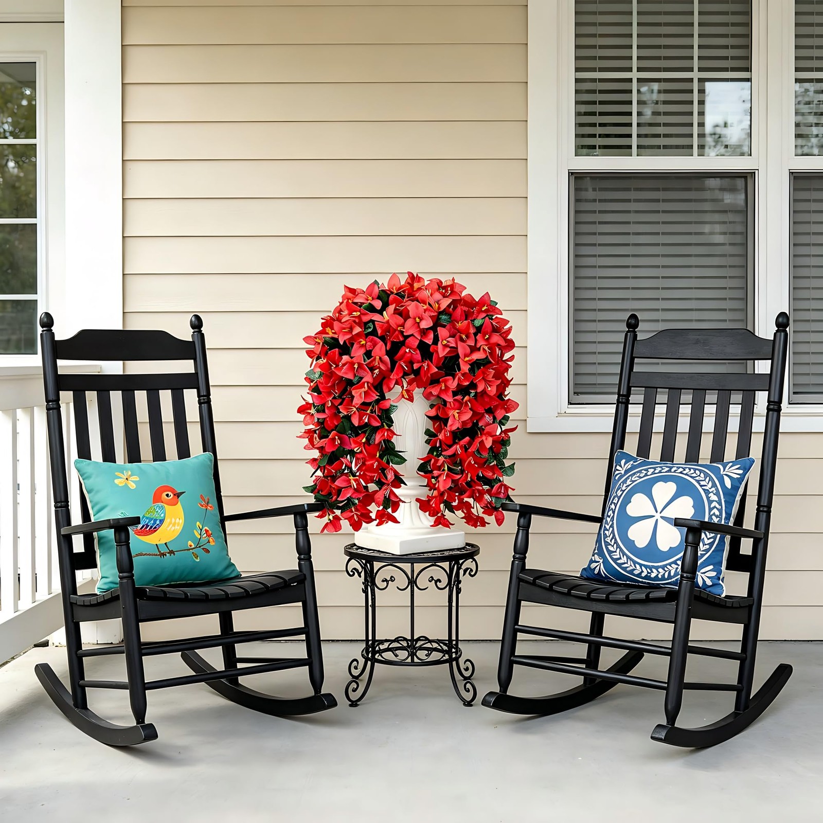24 Bundles Artificial Flowers UV Resistant Outdoor Plants for Garden Pathway