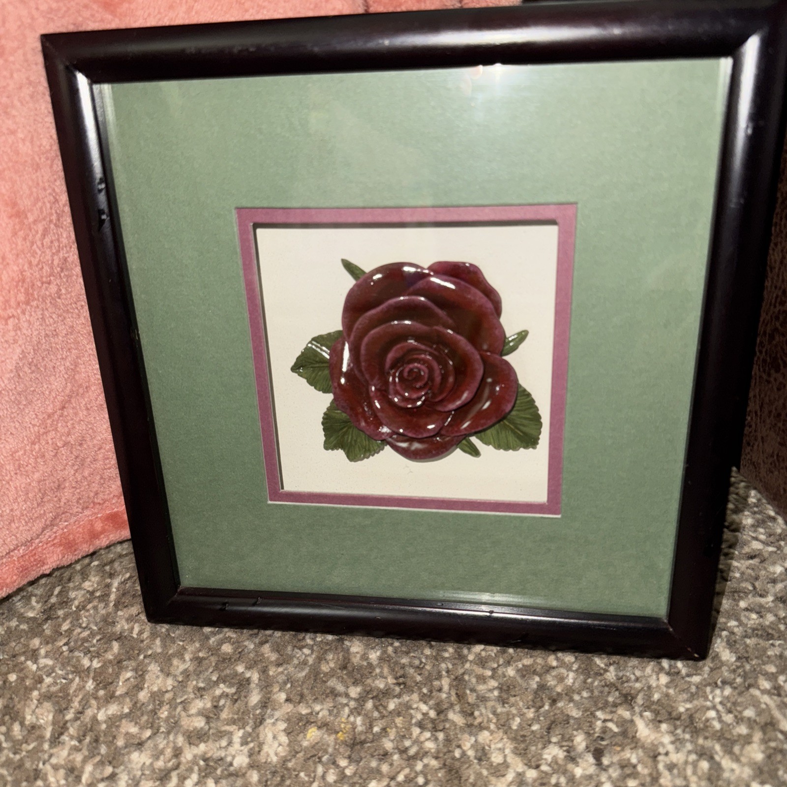 Bright Star Designs Porcelain Rose Shadow Box Wall Art Floral Decor