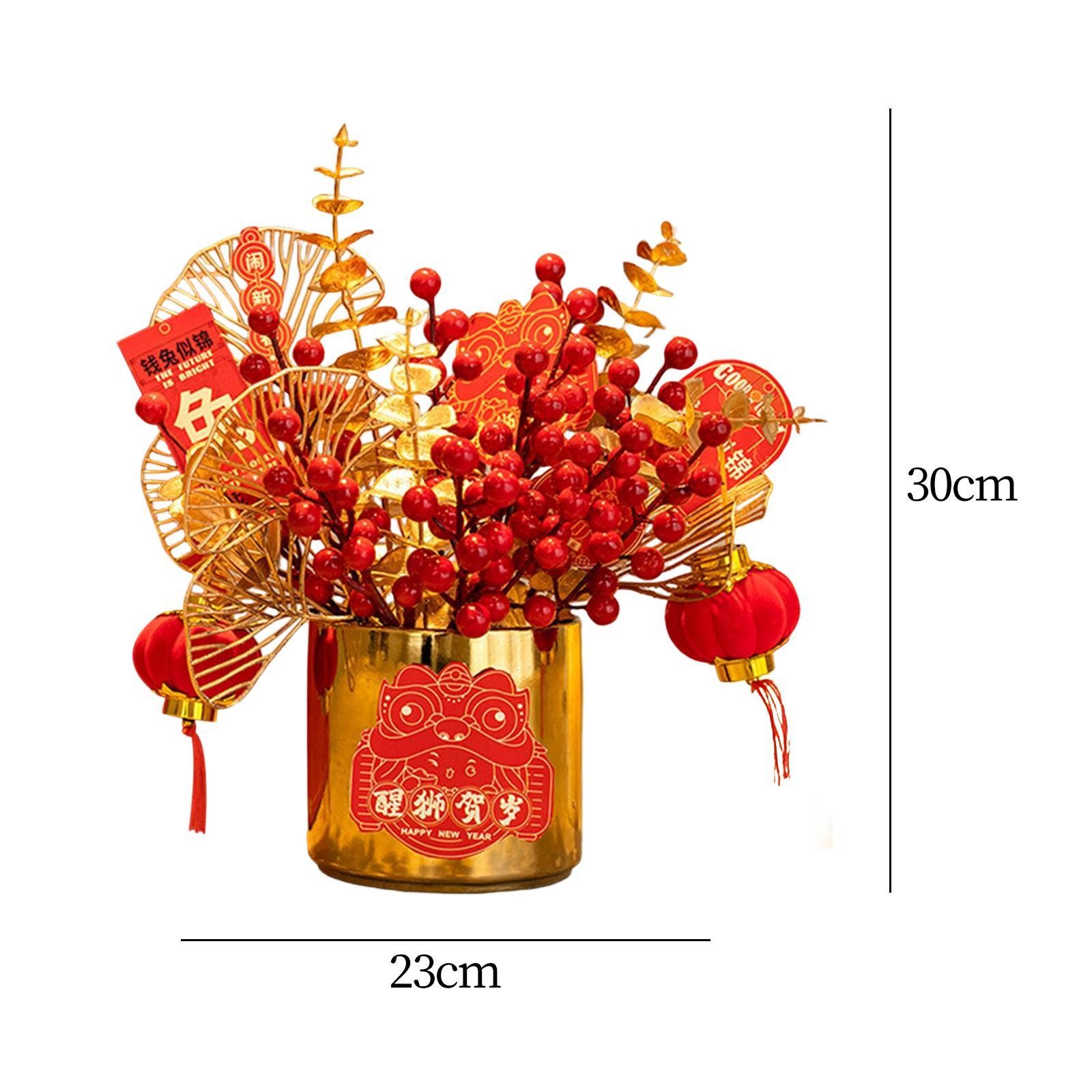 Simulation Flowerpot Chinese New Year Table Ornament DIY for Bedside Table