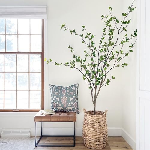 6.5ft Minimalist Artificial Citrus Tree, Faux Greenery for Indoor Home 6ft 6in