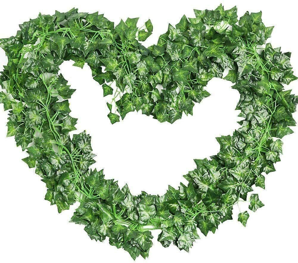 12 PCS Artificial Ivy Leaf Plants Fake Hanging Plants Home Decoration Green