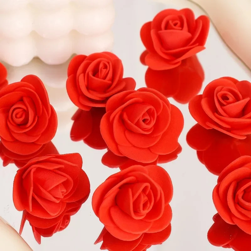 100PCS Artificial Rose Flower Heads, Real Looking Foam Roses for DIY Wedding