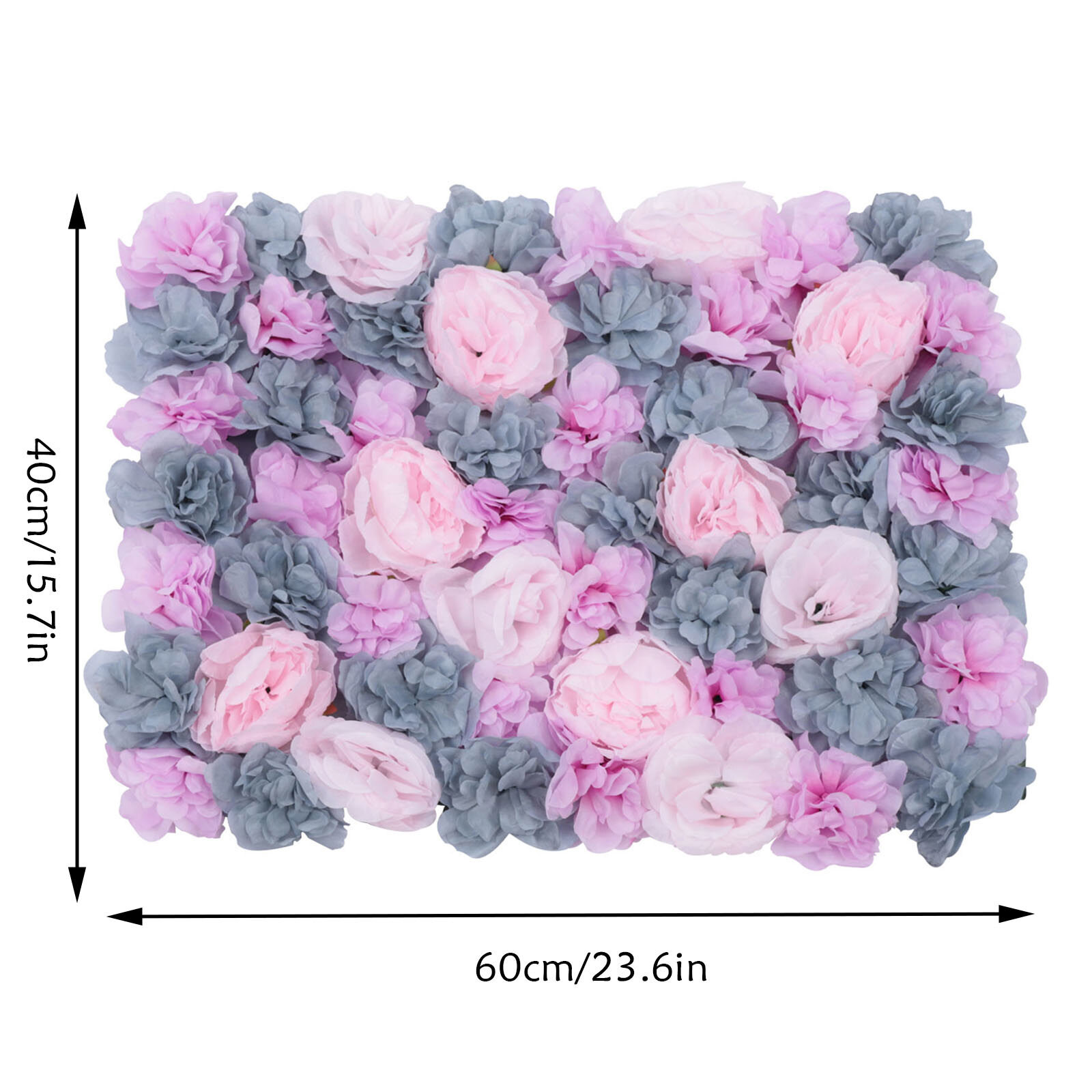 24X16in 6pcs Artificial Flower Walls, Wall Flower Silk Rose for Wedding,Party