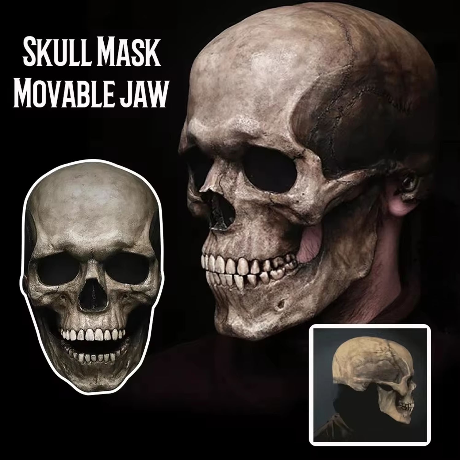 Horrific Human Skull Mask Skeleton Head for Halloween Costume Props High Quality
