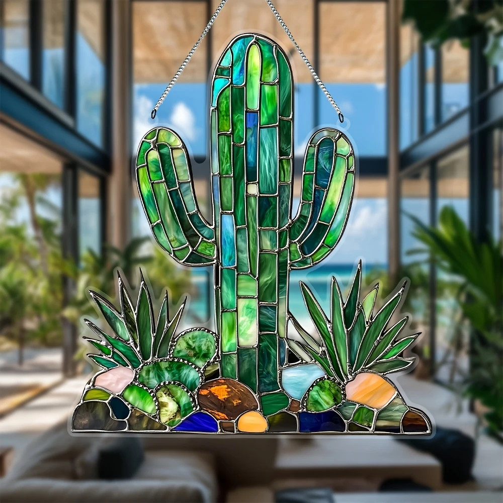 1Pcs 8In 2D Acrylic Colored Summer Plant Light-Collecting Device Flower Pot Wind