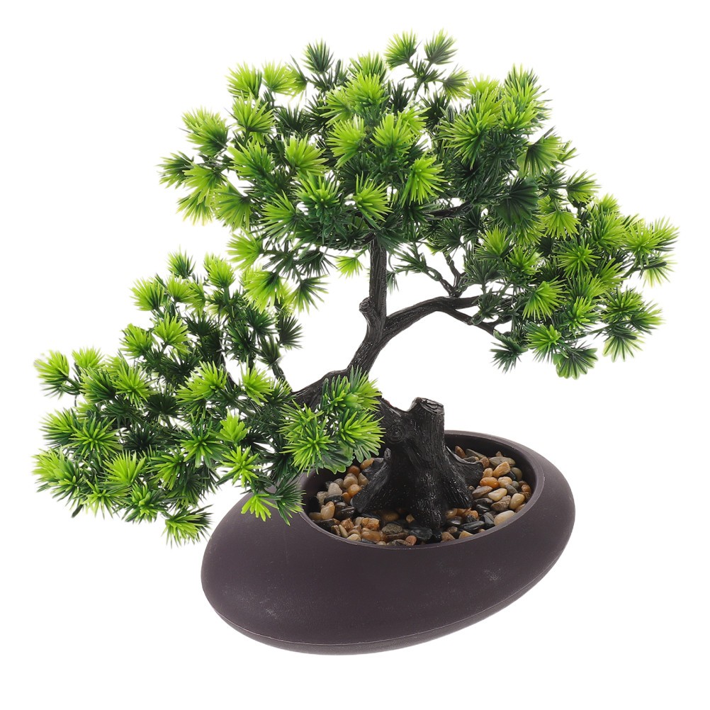 Artificial Bonsai Tree Juniper for Sushi Plate Green Faux Pine Tree Decor