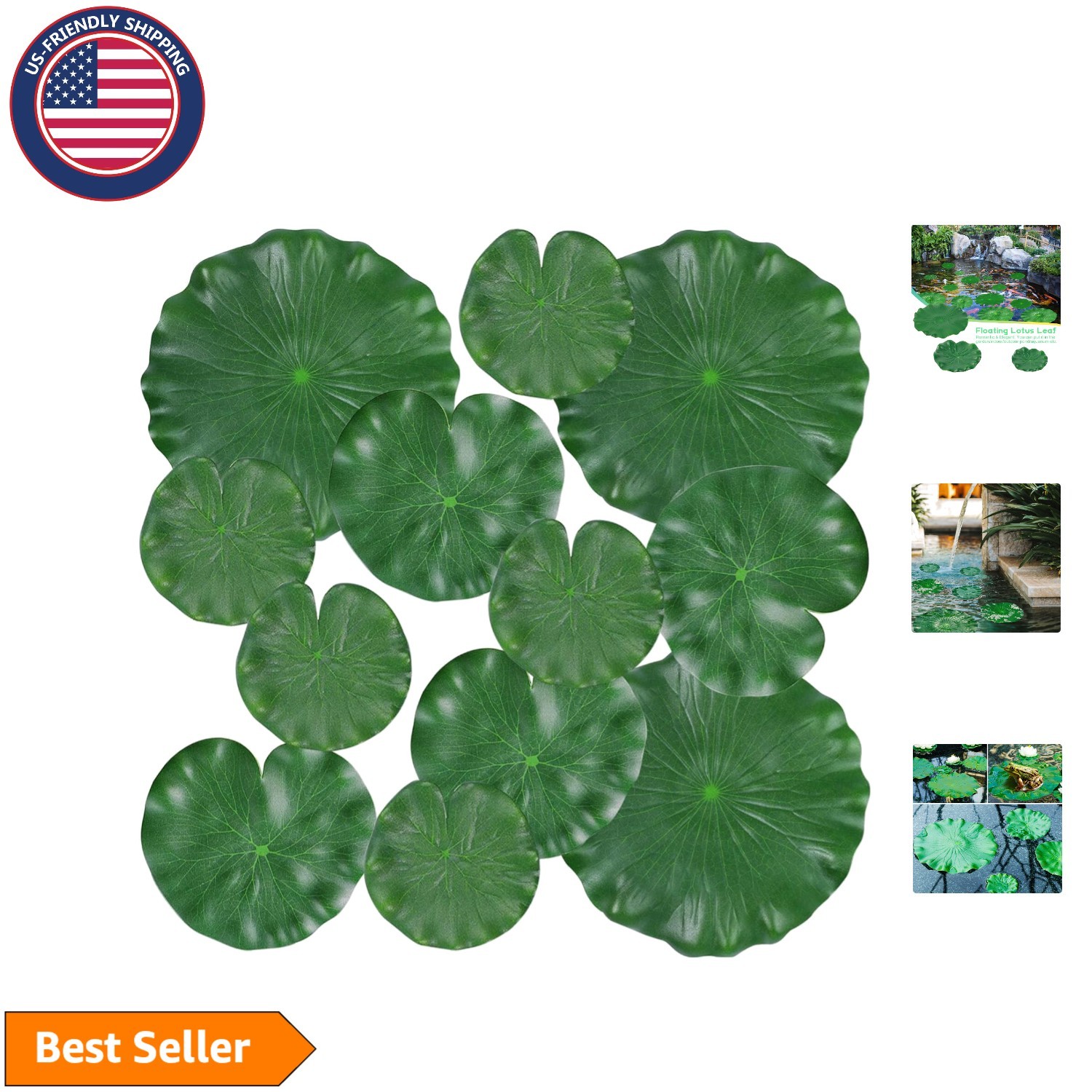 Complete 12-Piece Set of Floating Foam Lotus Leaves for Indoor & Outdoor Use