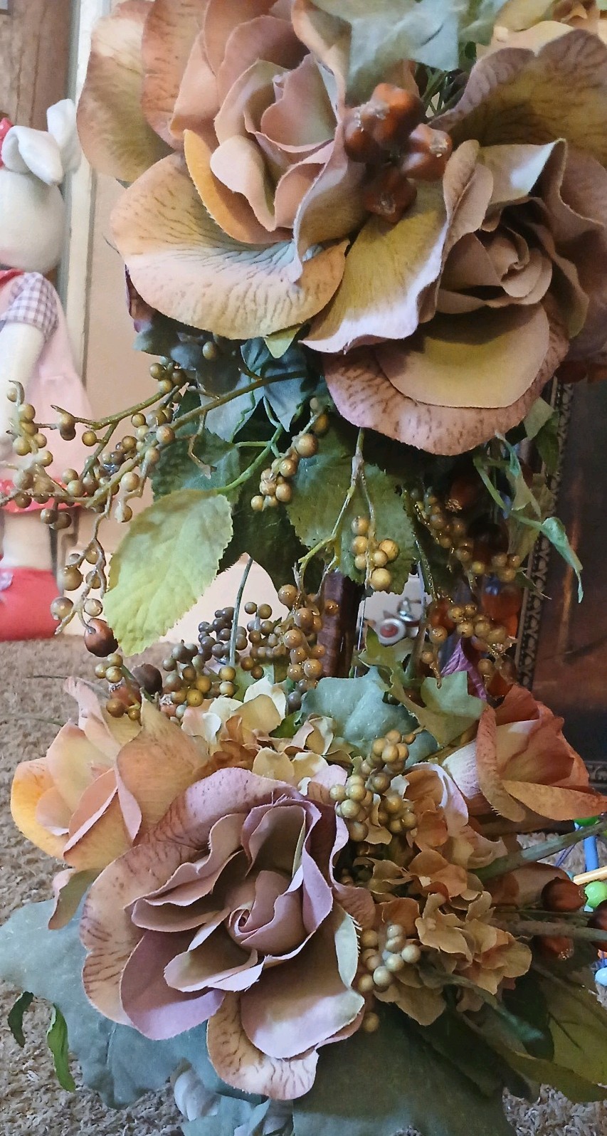 Mauve Floral Arrangement Artificial Flowers Standing Base