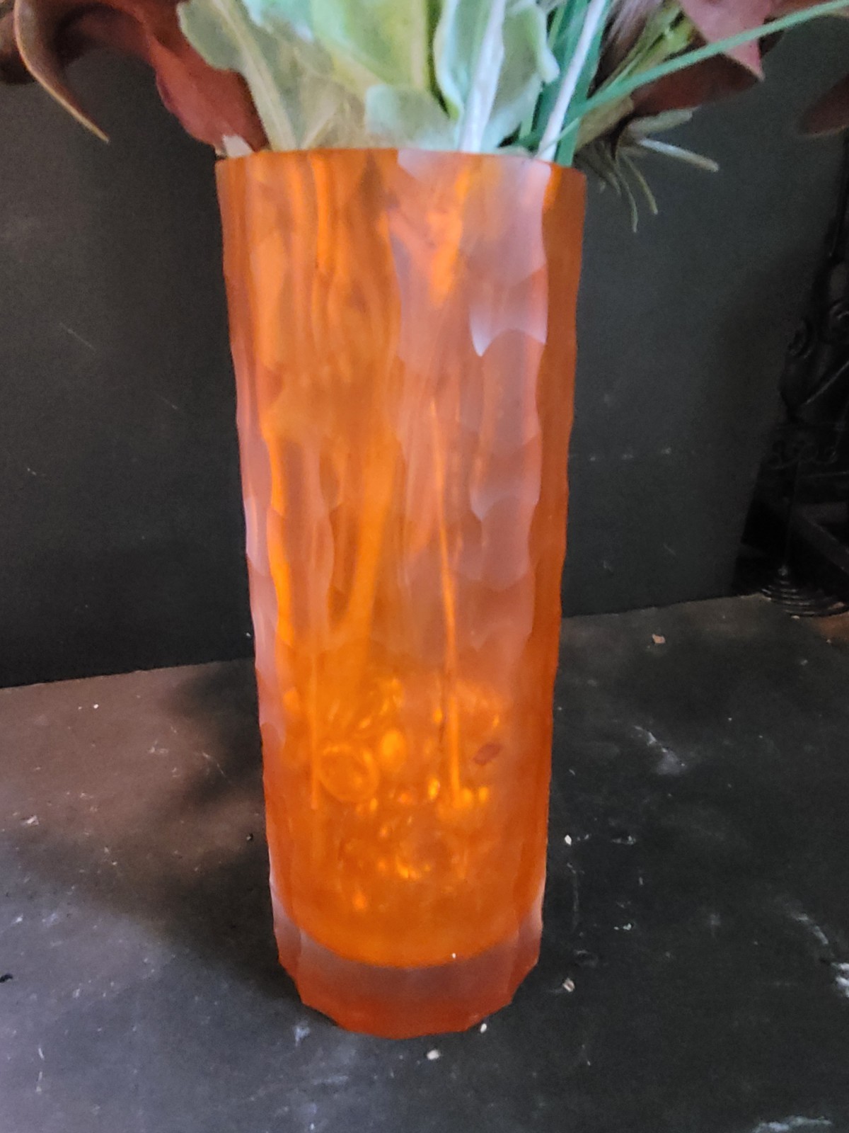 Artificial Poppy Flowers in Orange 8″Vase Butterfly,Feathers much More ,