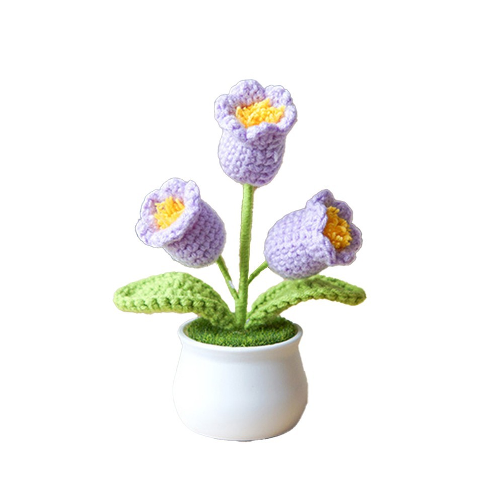 Handcrafted Wool Lily of the Valley Pot for Longlasting Home Decoration