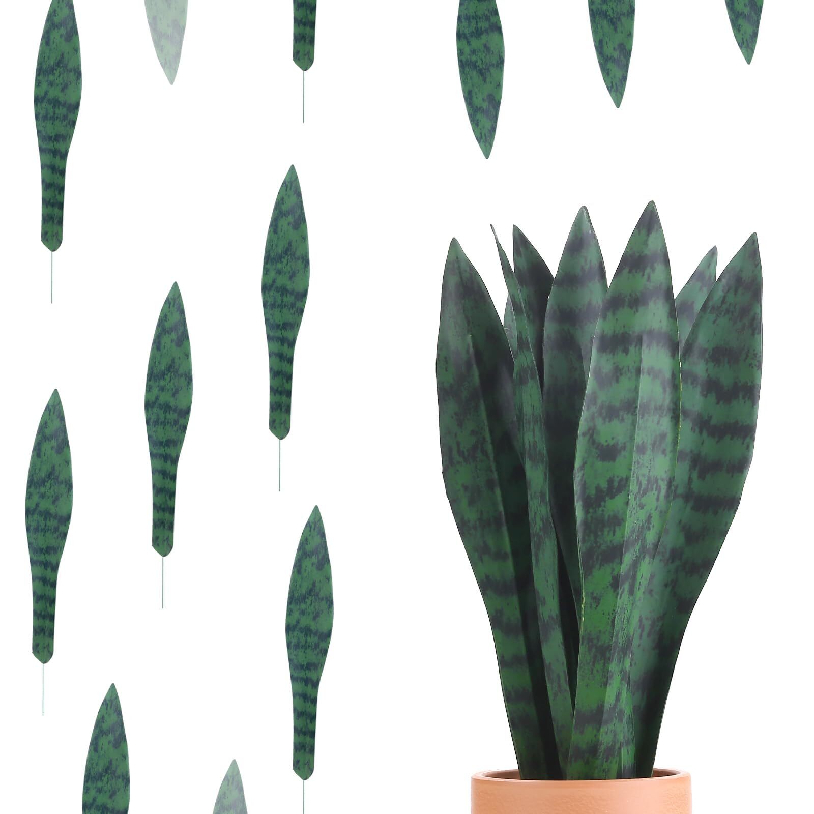 10pcs Fake Snake Plants Leaves Set 15inch Artificial Small Sansevieria Leaves