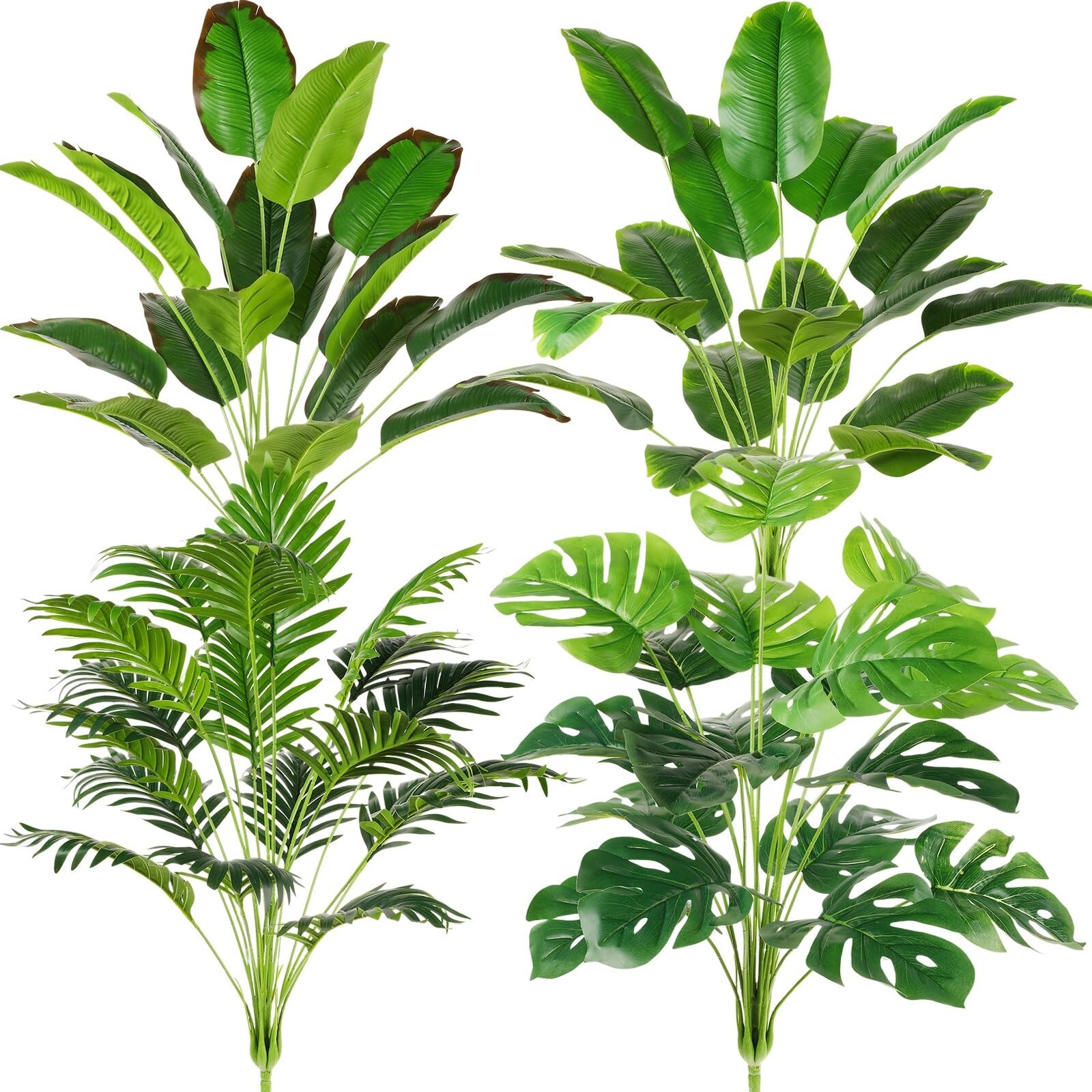4 Pieces Tall Artificial Plants for Home Decor Indoor 32 Inch Tropical Artifi…