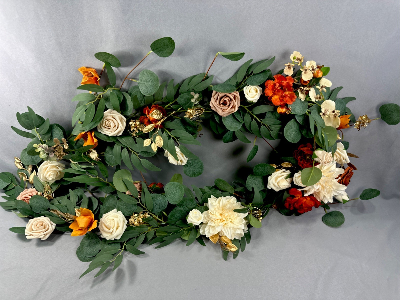 Ling’s Moment Elegant Wedding Eucalyptus Rose Flower Garland All Occasions 6FT