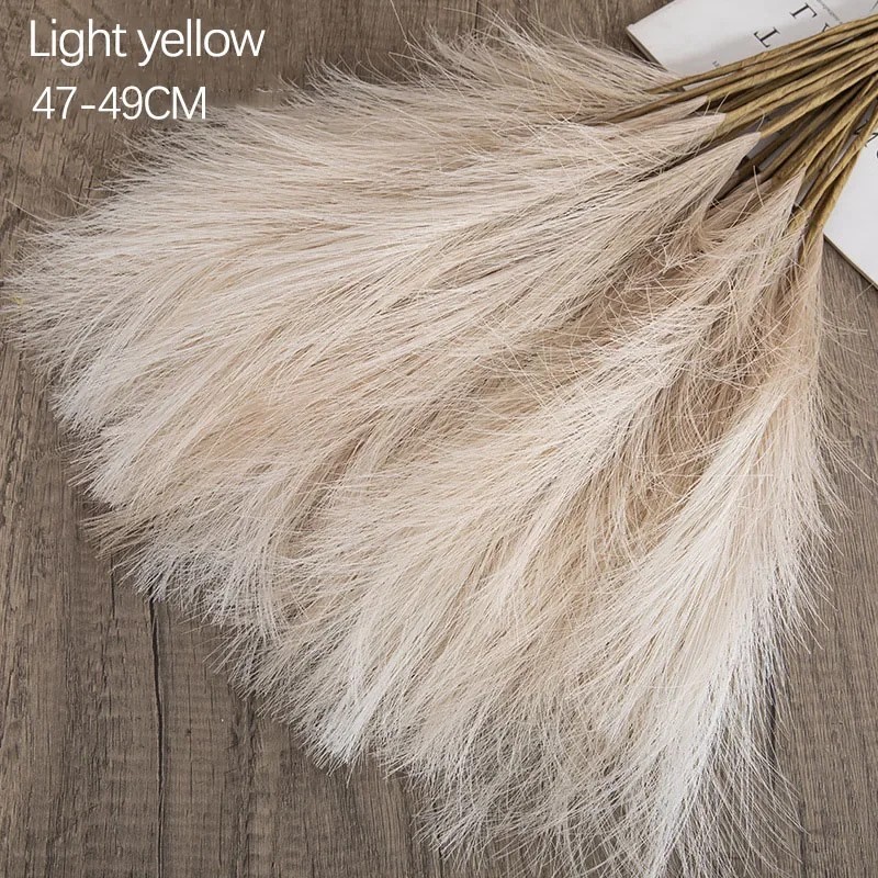 10Pcs Artificial Pampas Grass 56cm Silk Reed Bouquet Boho Decor