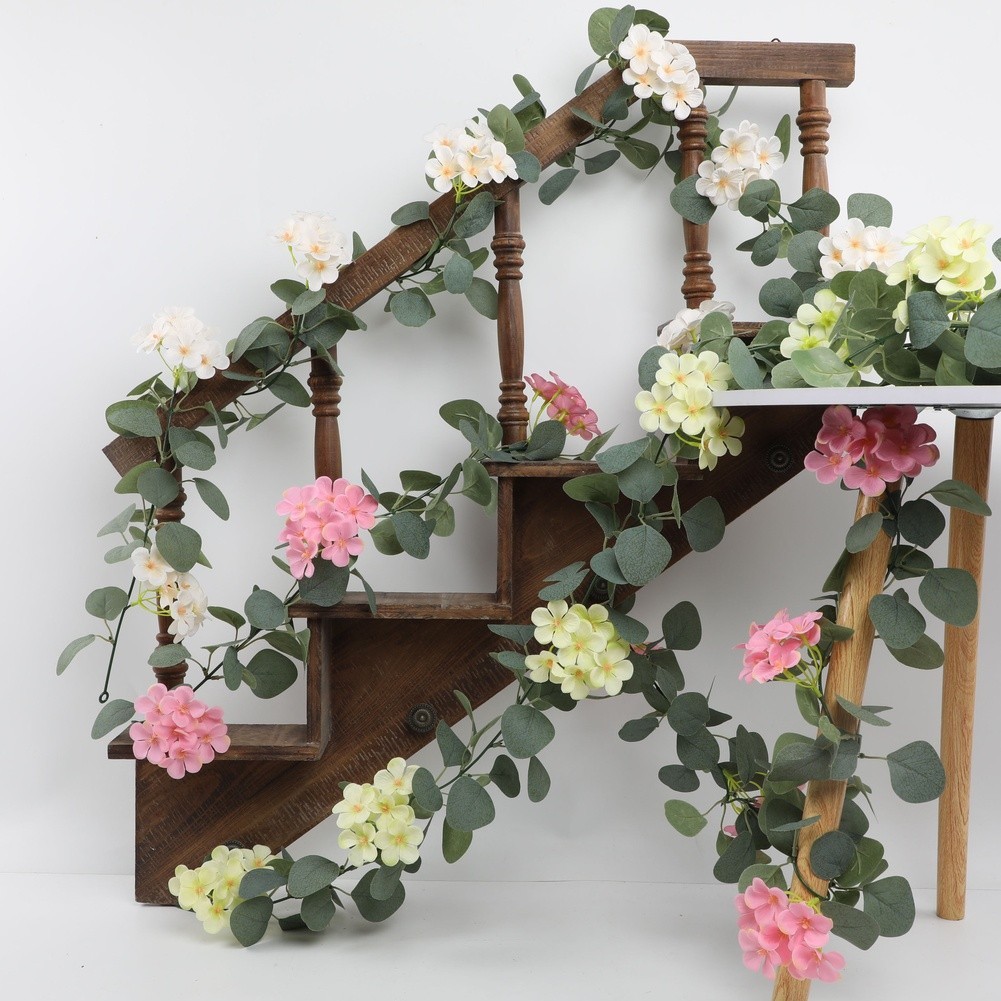 Silk Artificial Hydrangea Vine 178cm for Bedroom Living Room Wedding Hangings