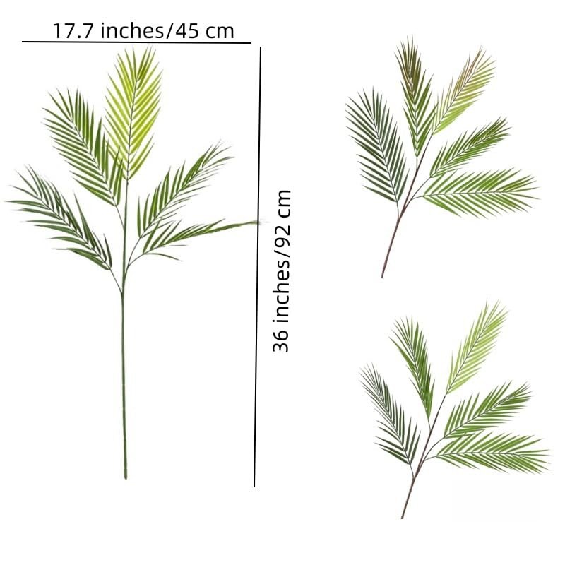 36 Inch Leaf Decor Artificial Green Palm Leaves,Fake Tropical Palm Leaves wit…