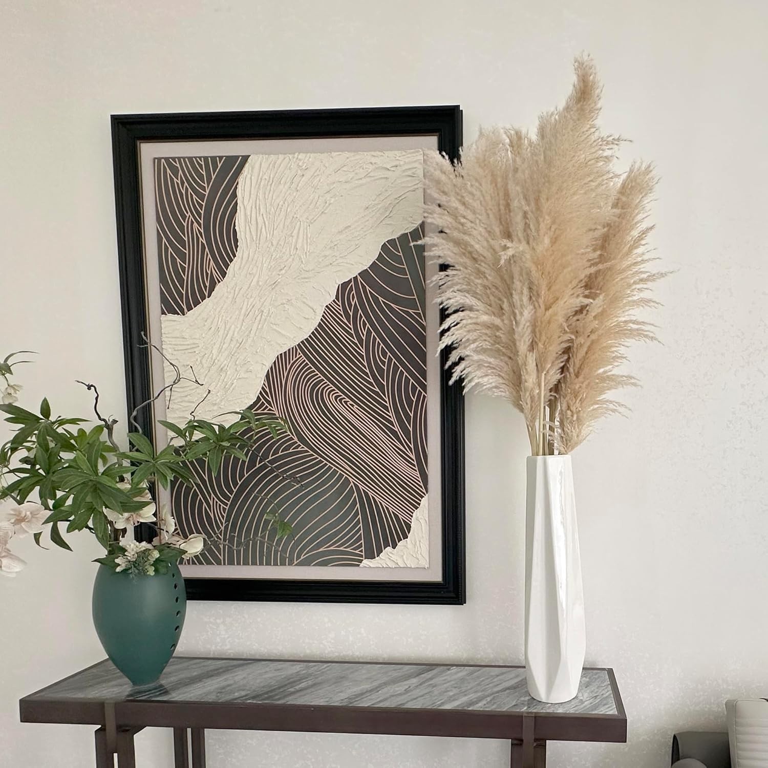Natural Dried Pampas Grass Stems – 55 Inches of Fluffy Beige Beauty for Events