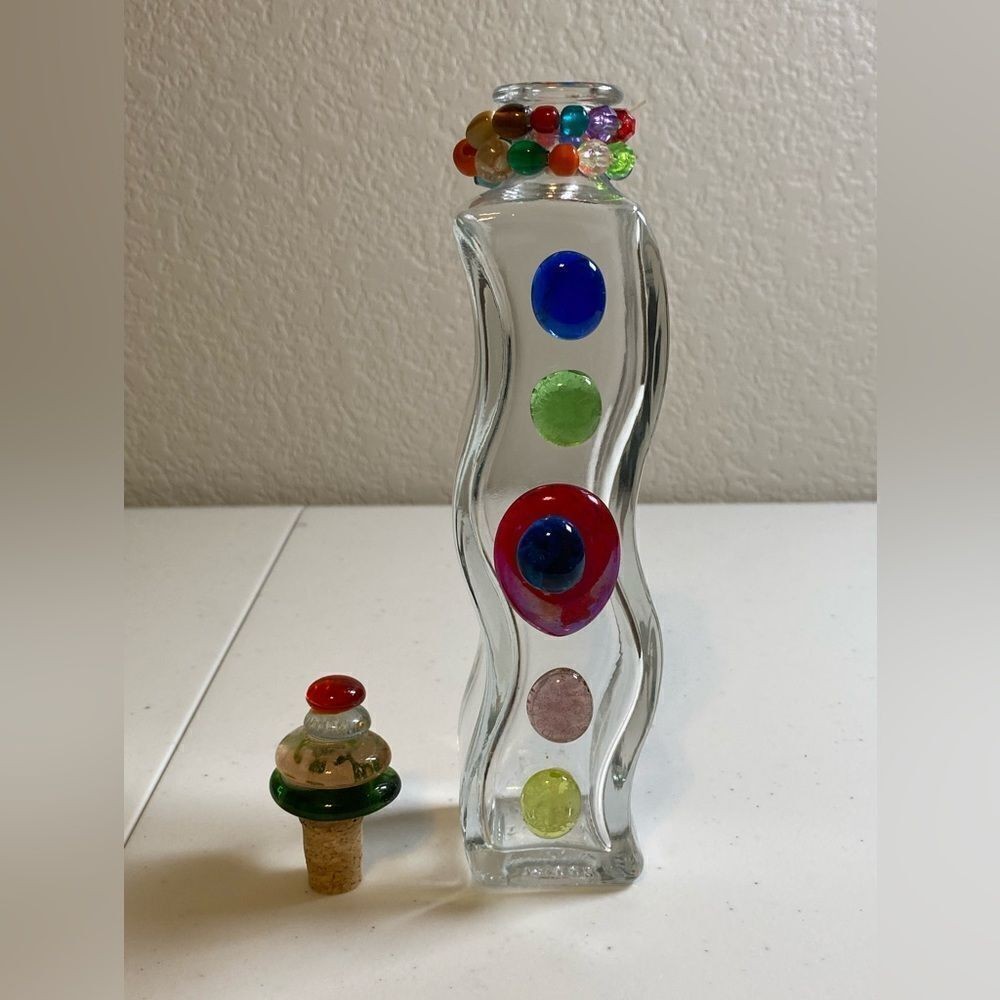 Italy 200ml Glass Jar Multi Color Stones with Removable Lid
