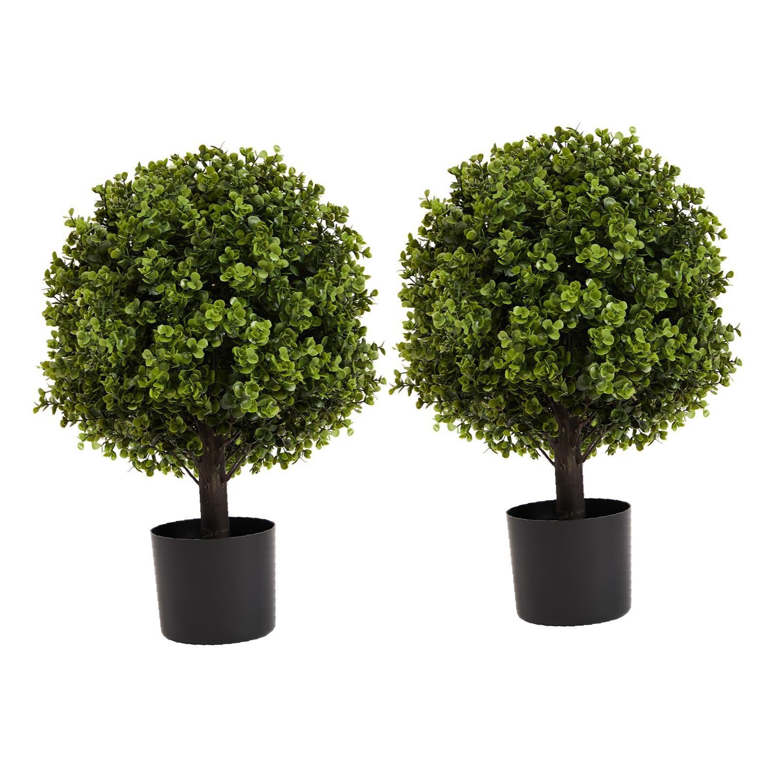 22in Decorative Boxwood Artificial Shrubs (2pcs) – Perfect Maintenance- Greenery
