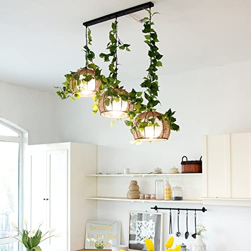 3 Strands Artificial Vines Kit, 71″ Silk Eucalyptus Ivy Garland Blackish Green