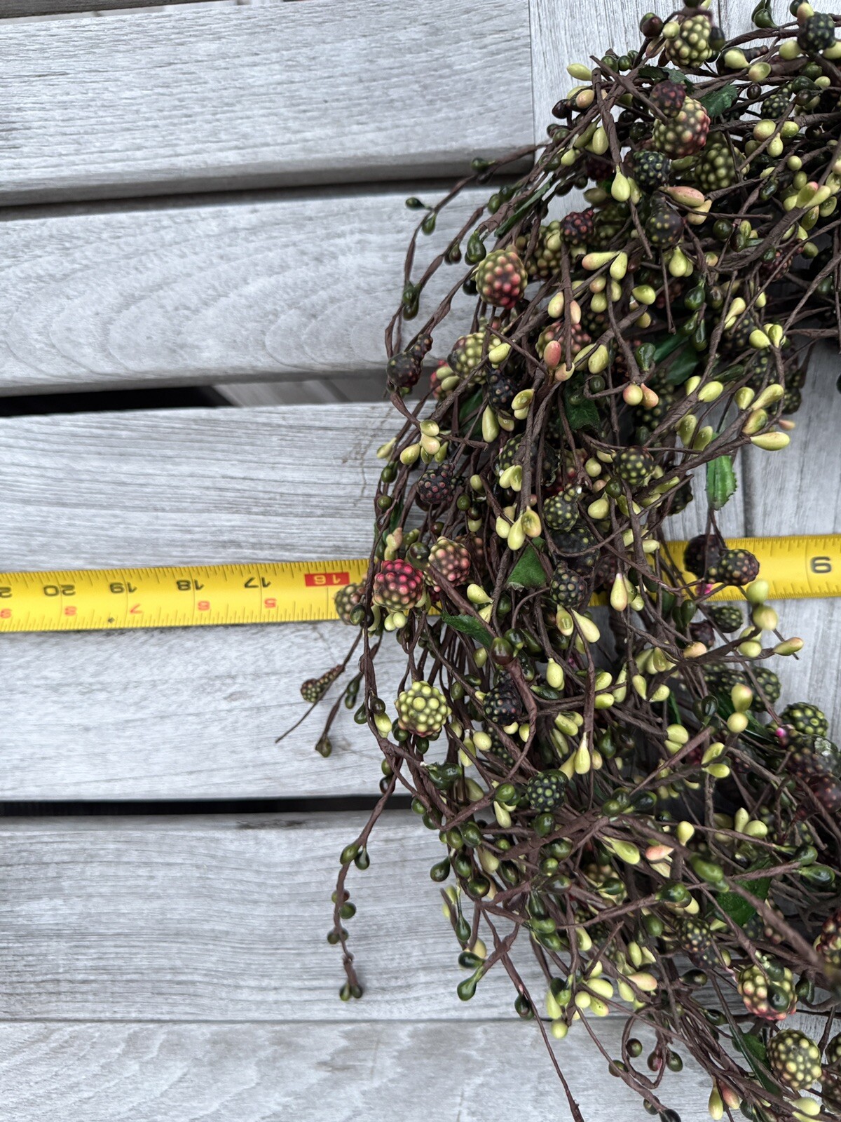 Raspberry Twig Wreath 16-21” Berry Fall Door Decoration Wall Decor – NEW