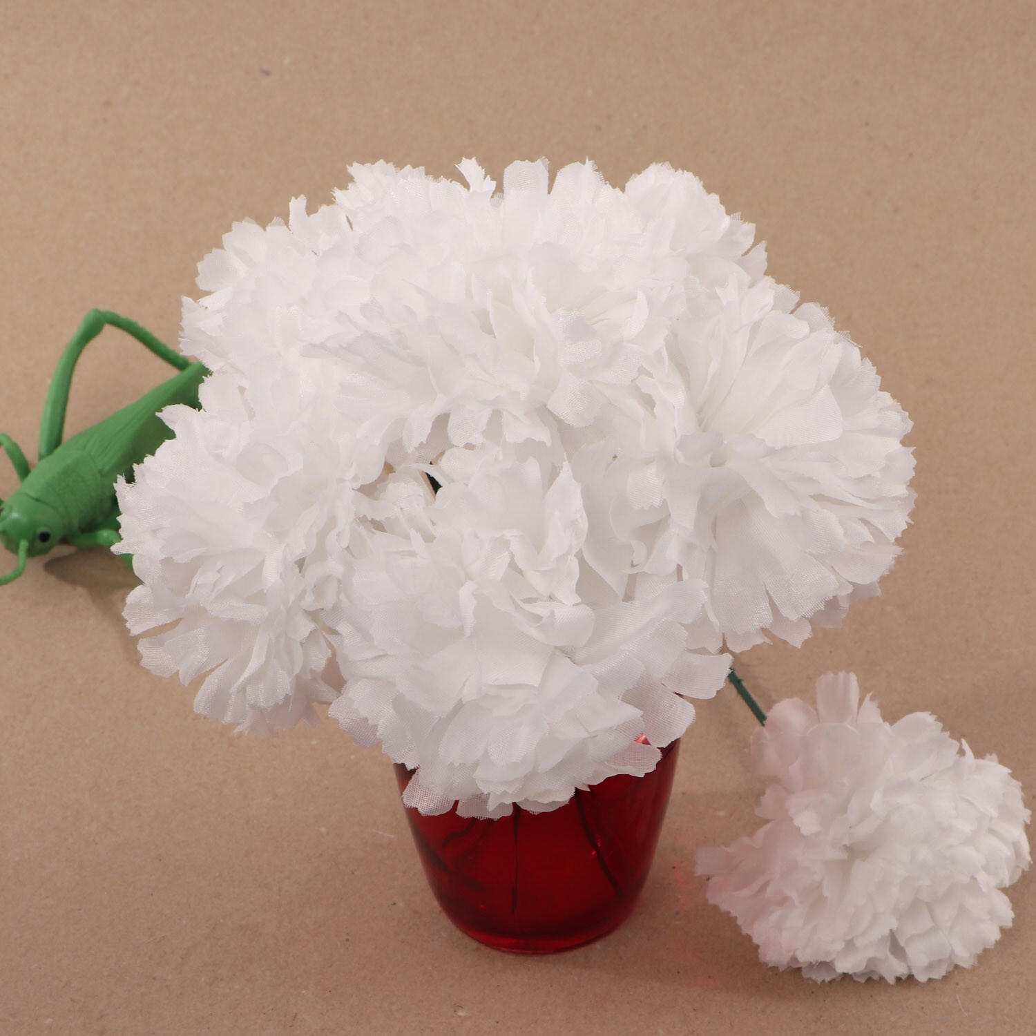 100 White Silk Carnation Picks: 5″ Floral Stems for Events, D?cor