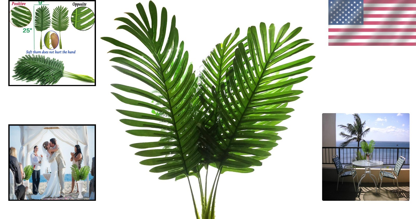 Eco-Friendly Faux Large Tropical Palm Leaves for Indoor Wedding & Party Styling