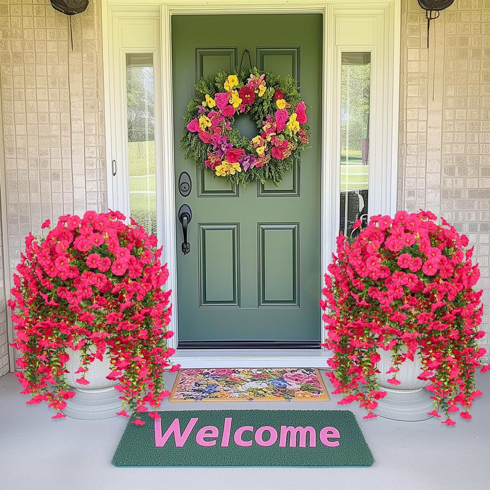MARTINE MALL 8 Pcs Look Real Artificial Flowers for Outdoors, Realistic Artif…