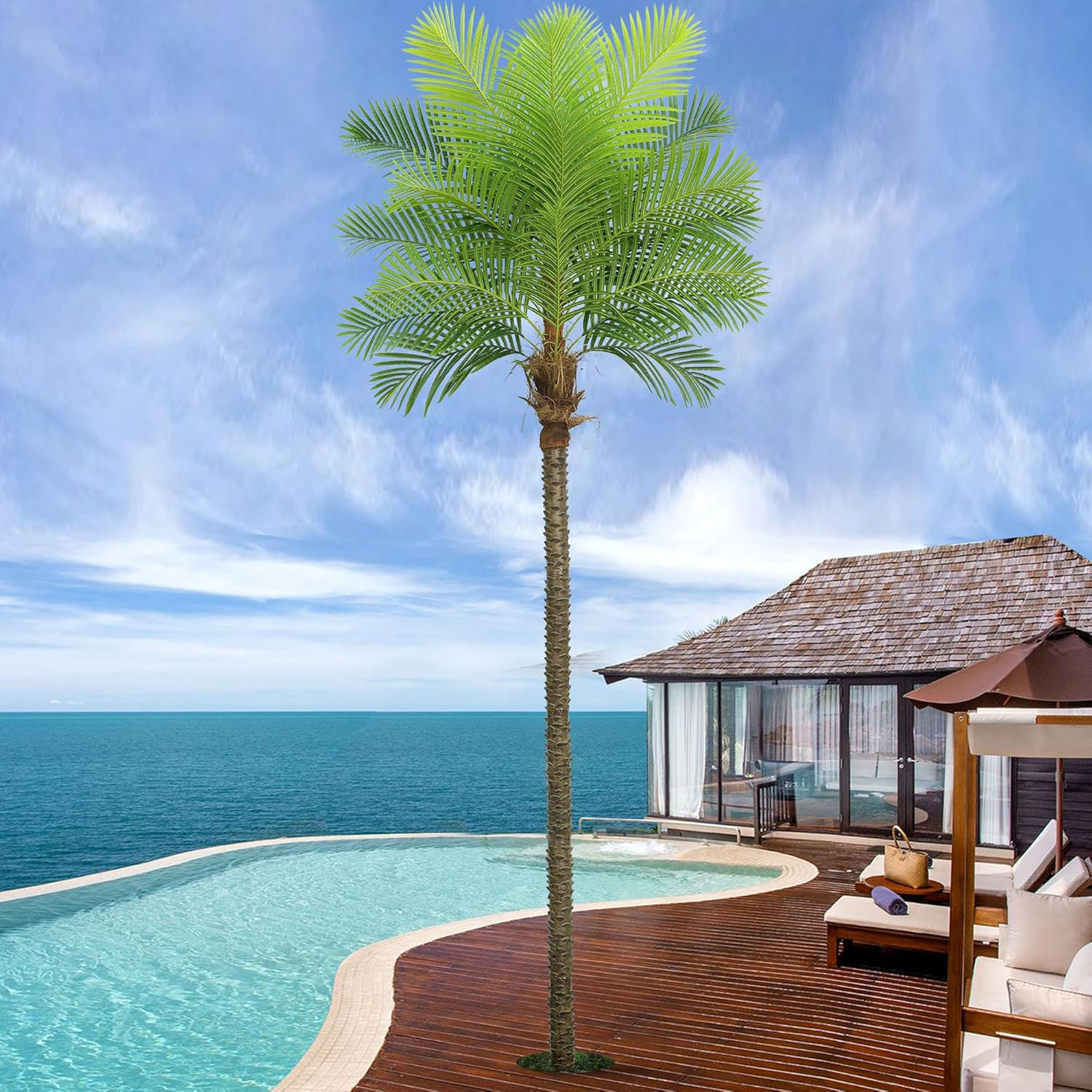 11.5FT Artificial Phoenix Palm Tree with 21 Leaves for Indoor/Outdoor Decor