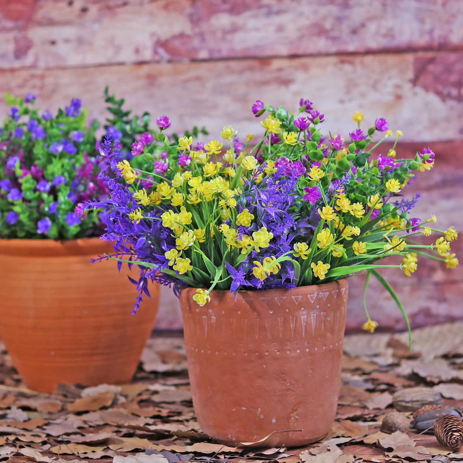 Flores artificiales de boj para exteriores, resistentes a la decoloración.