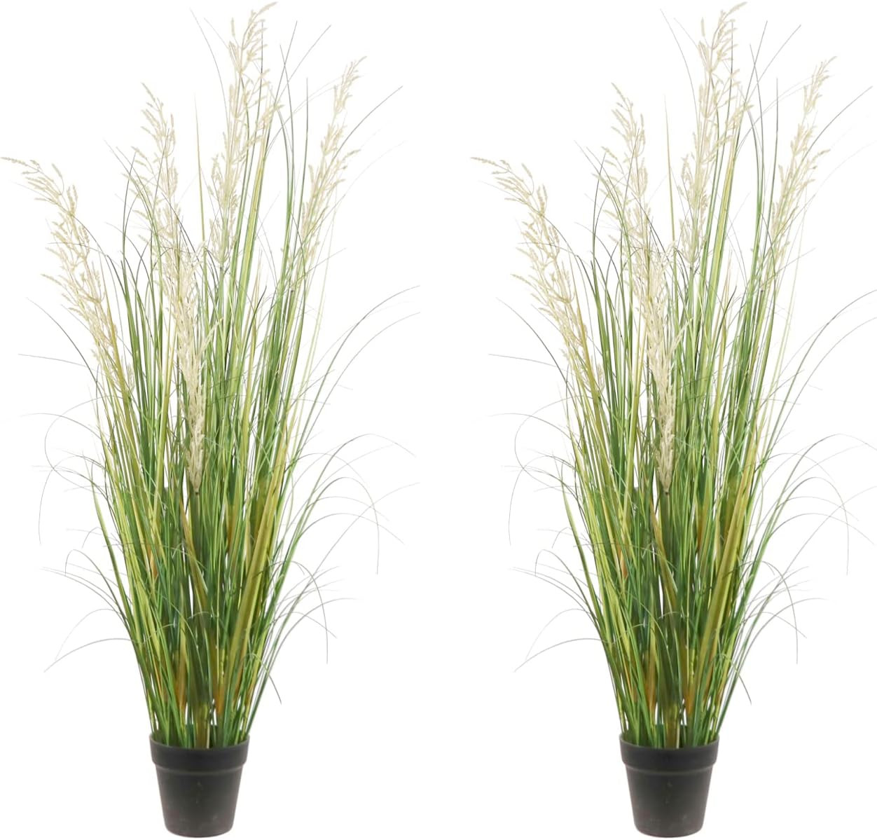 Artificial Plant, 47In Tall, 2Pk Grass, Faux House Plant in Pot, Indoor Decorati