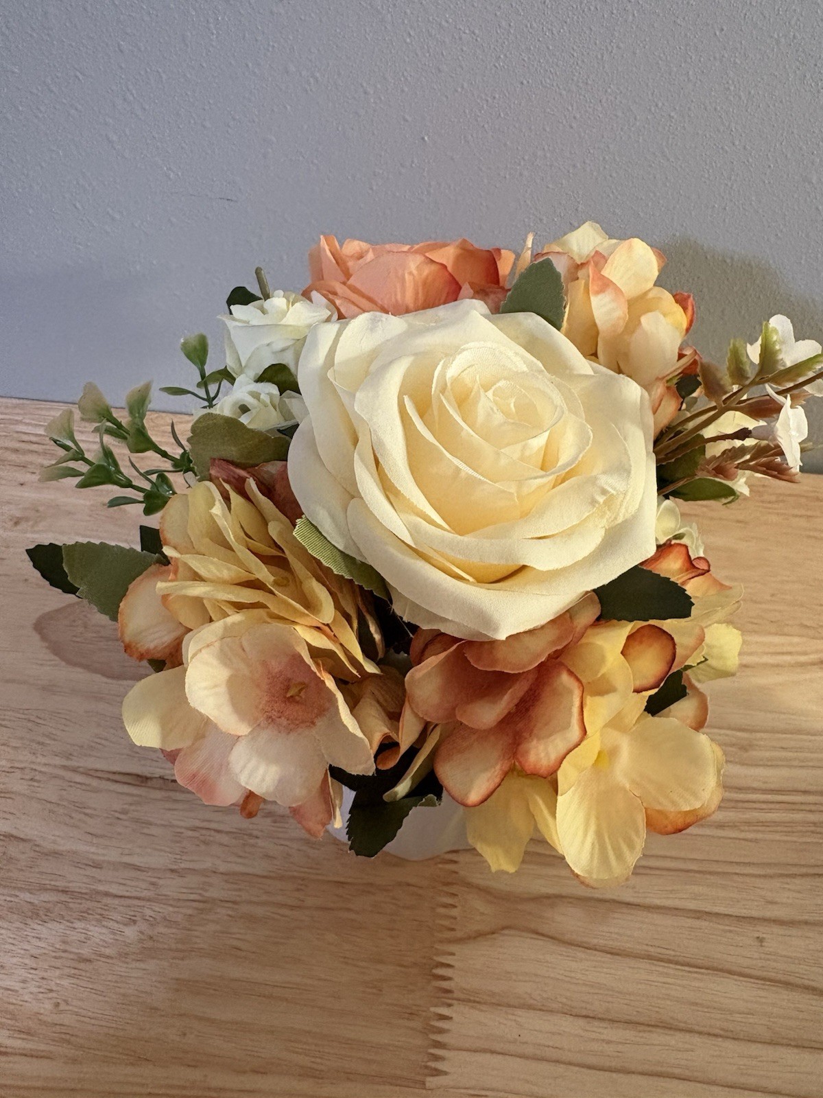 Artificial Floral Arrangement In Ceramic Vase *Home Decor