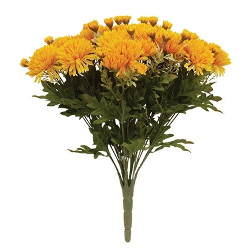 New Primitive MUMS BOUQUET BUSH YELLOW FALL Cottage Country 15″Tx11″W Floral