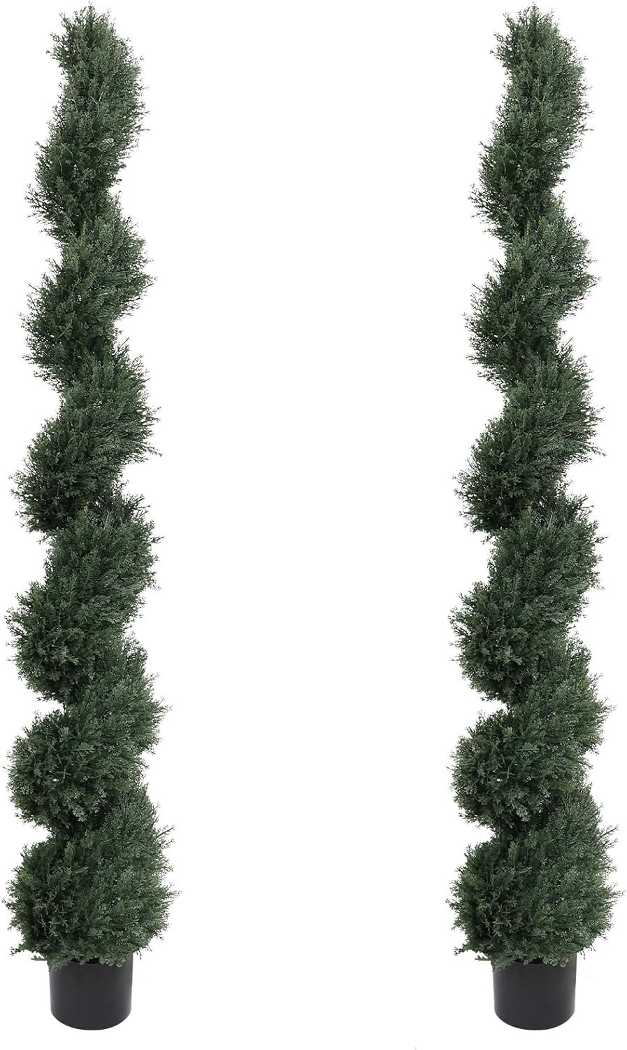 3ft Spiral Artificial Topiary Trees Set of 2 36 inch Faux Cedar Trees Outdoor