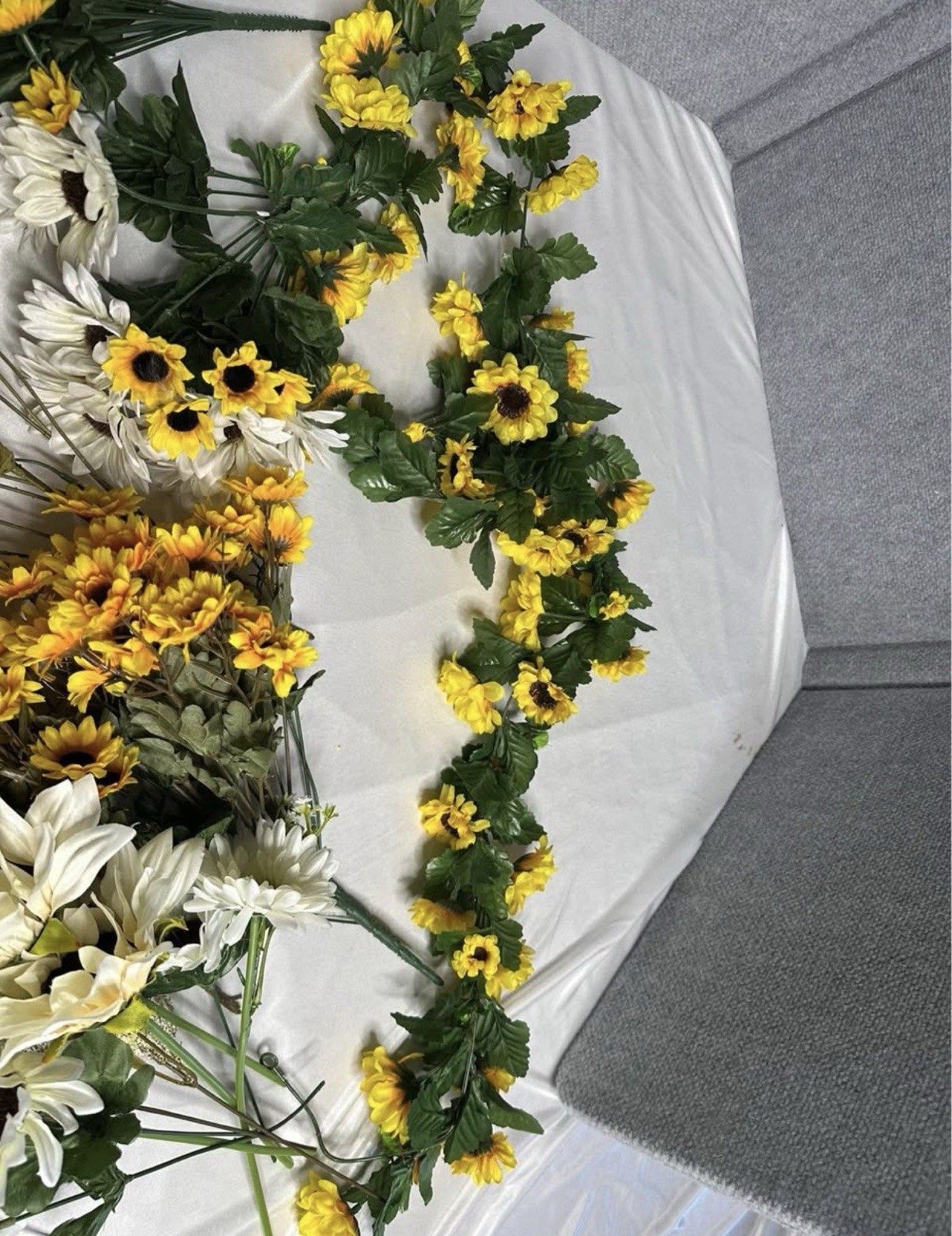 Mixed Lot Artificial Flowers And Garland Fall Colors Orange Yellow Sunflower
