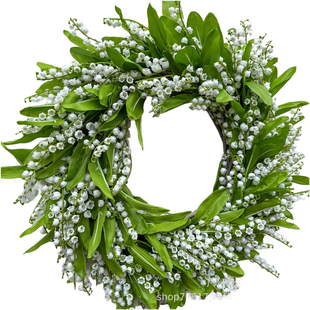 45cm Artificial Wreath Green for lily of the Valley Style with Berry Details