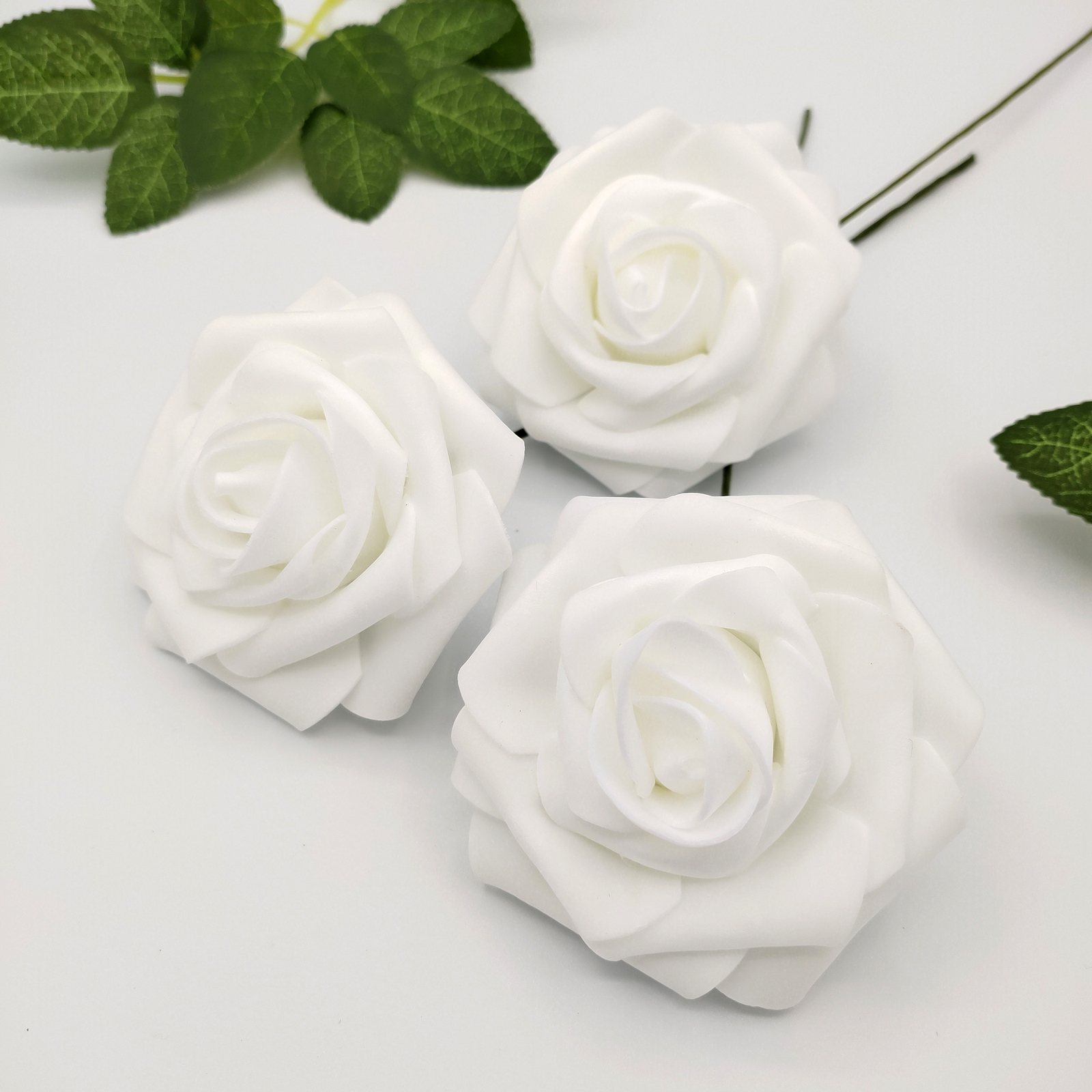 US 25 Artificial Rose Flower Floral Bridal with Stem Wedding Bouquet Decoration