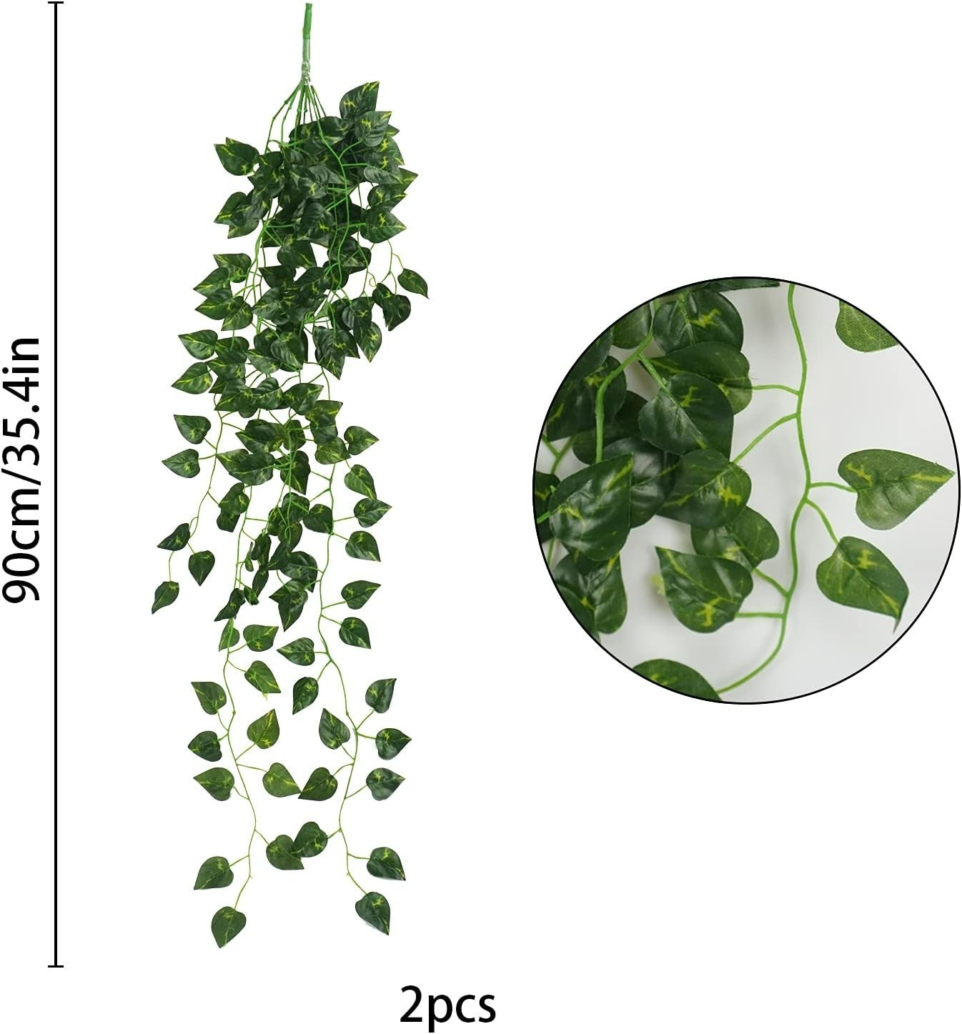 2Pcs 3.1ft UV-Resistant Artificial Hanging Ivy for Lush Indoor & Outdoor Decor