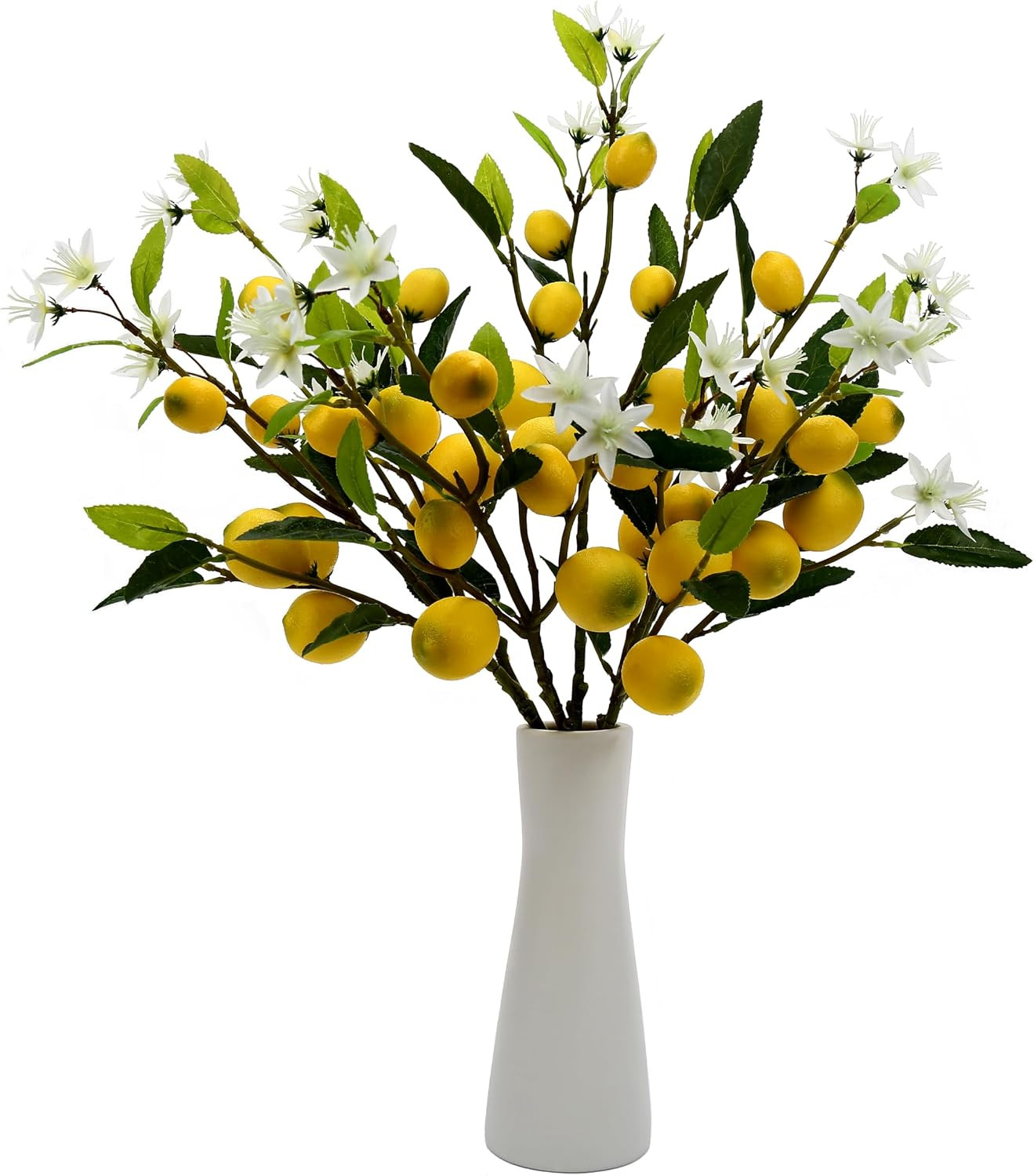 Lifelike 5Pcs Artificial Lemon Flowers, 24 Inch – Perfect for Home & Office Deco