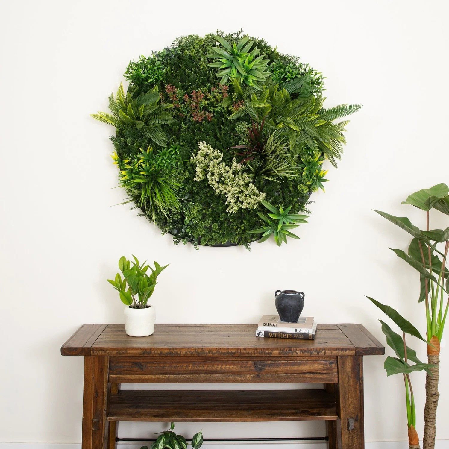 38” UV Resistant Amazon Rainforest Artificial Living Wall Art Panel With Frame