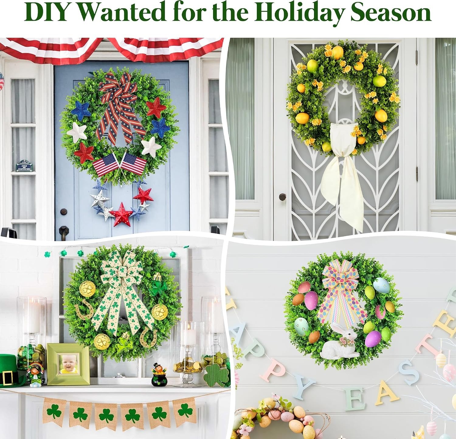 Elegant 20” Boxwood Wreath – Versatile Indoor/Outdoor Seasonal Decor