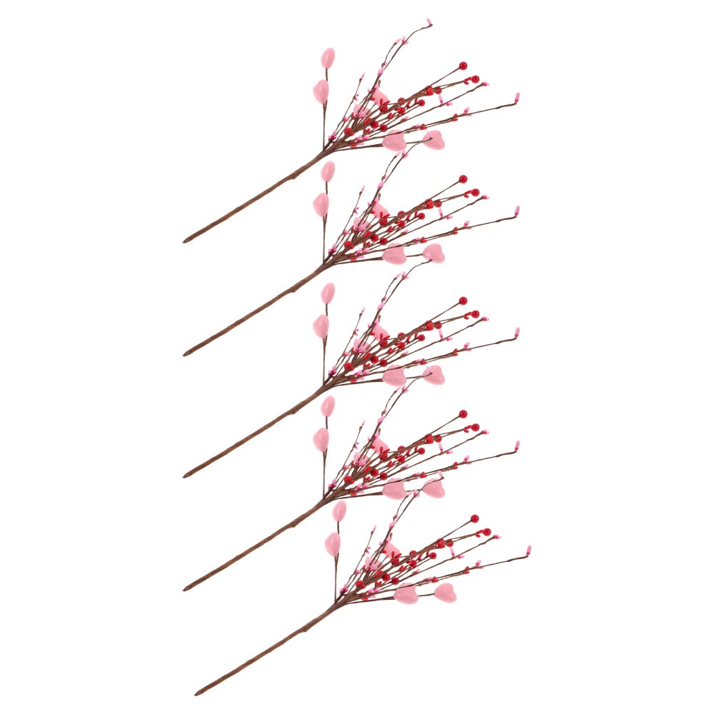 5Pcs Foam Valentine Berry Picks Assorted Color Romantic Home Decoration