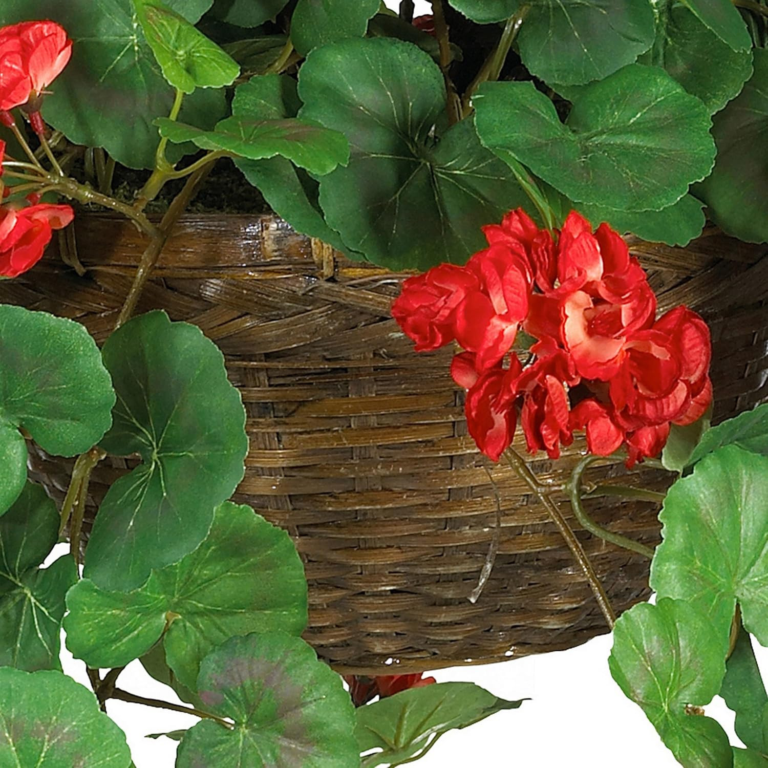 24In Artificial Geranium Hanging Basket Faux Floral Plant for Indoor Home Porch