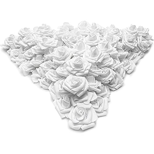Rose Flower Heads, Artificial Flowers (2 in, Snow 200-Pack) White