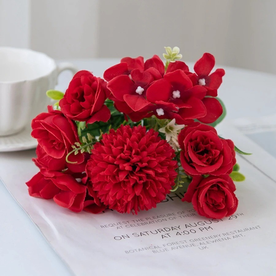 Artificial Rose Bouquet Silk Flowers Wedding Bridal Home Garden Decor Fake