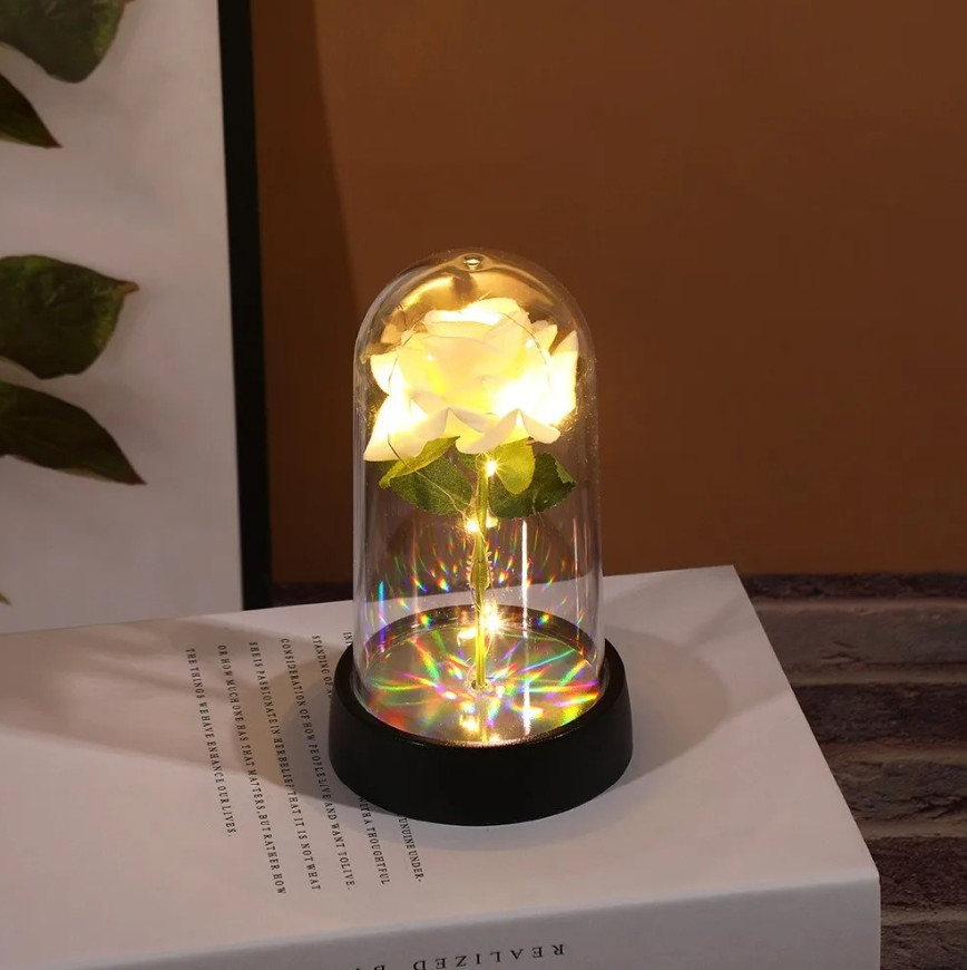 1pc Luminous Eternal Rose Flower LED Romantic Valentine Home Gift Decor – NEW