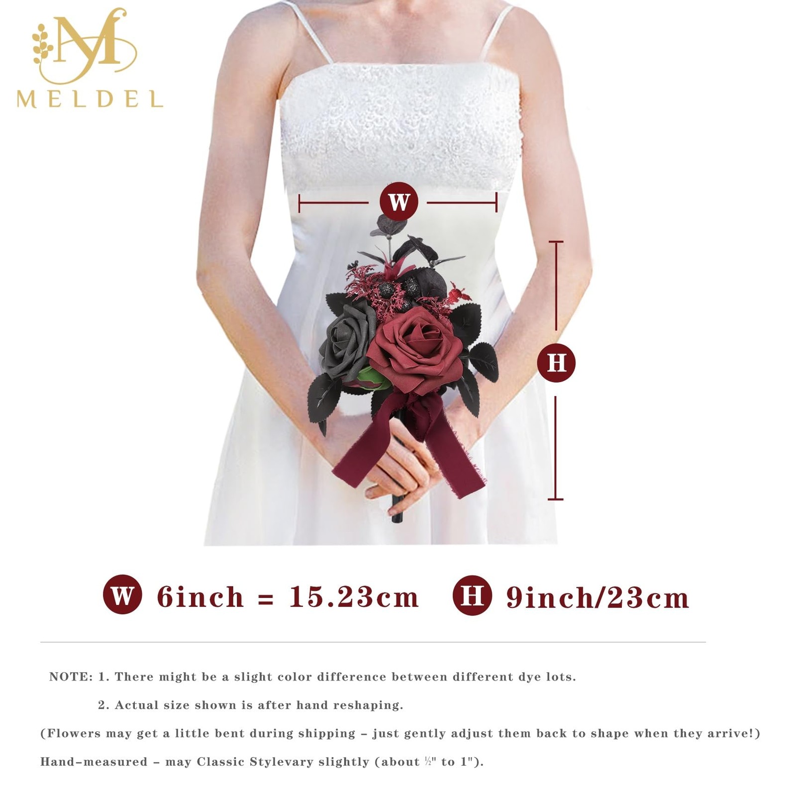 Wedding Flowers Fake Rose Mini Bridesmaid Bride Bouquets Black Burgundy Set o…