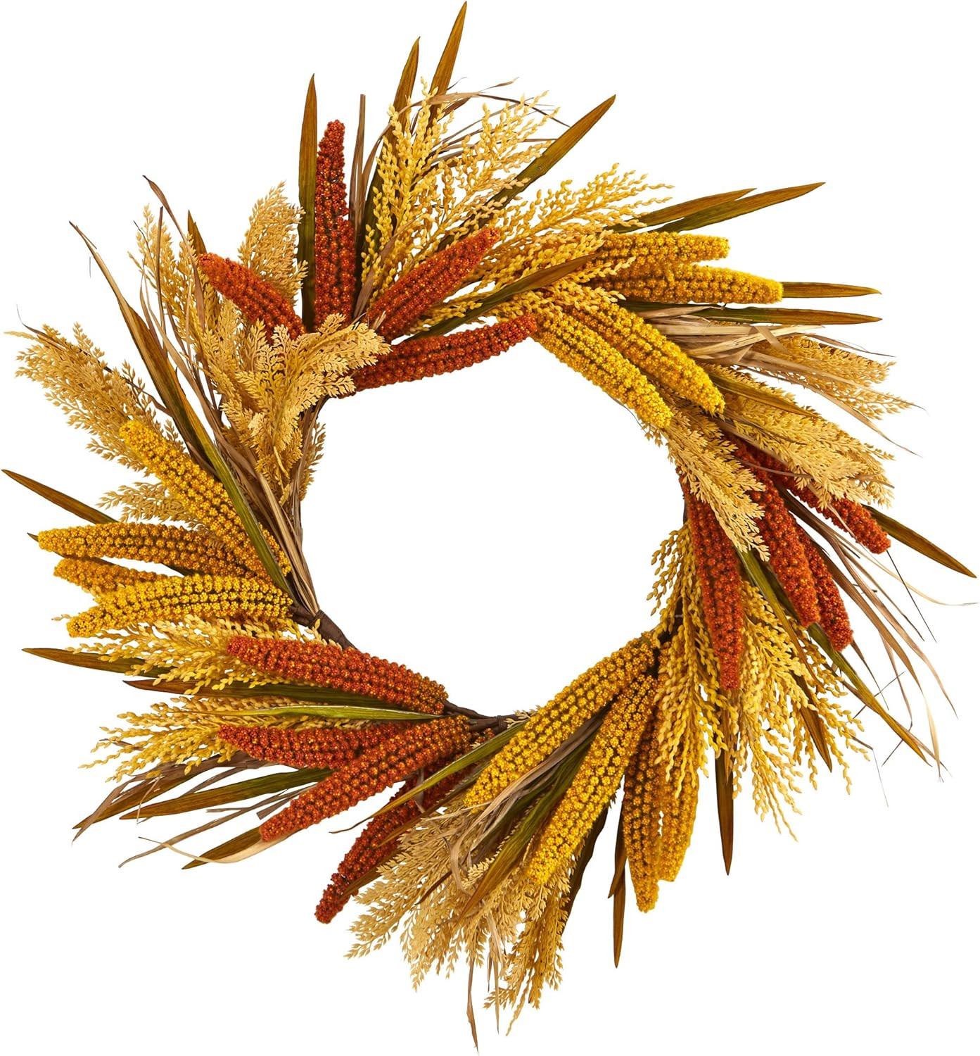 25″ Sorghum Harvest Wreath – Beautiful Fall Decor for Your Home